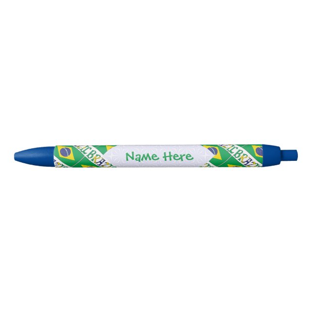 Caneta Preta Brazil Flag Personalized (Frente)