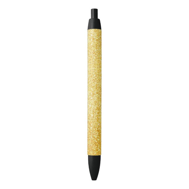 Caneta Preta Brilhante Modelo Dourado Brilhante negro elegante (Frente Vertical)