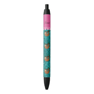 Caneta Preta Brilho brilhante personalizado do aqua da preguiç
