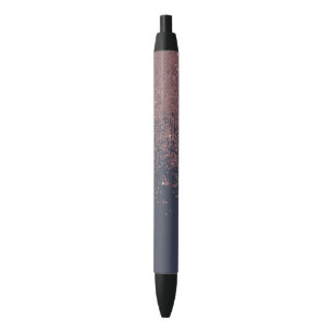 Caneta Preta Brilho Dourado cor-de-rosa glamoroso Ombre dos