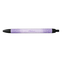 Caneta Preta Brilho roxo glamoroso