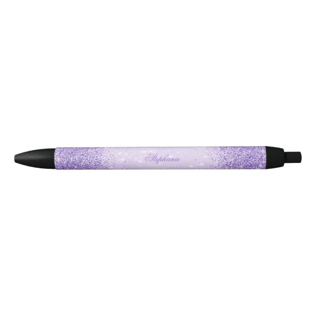Caneta Preta Brilho roxo glamoroso (Frente)