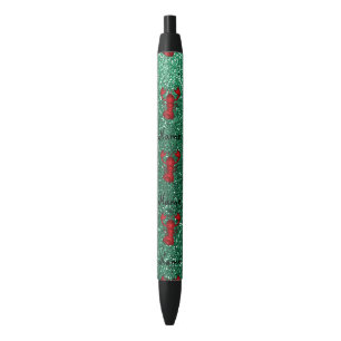 Caneta Preta Brilho vermelho personalizado do verde da hortelã