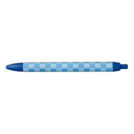 Caneta Preta Brilho Xadrez Azul
