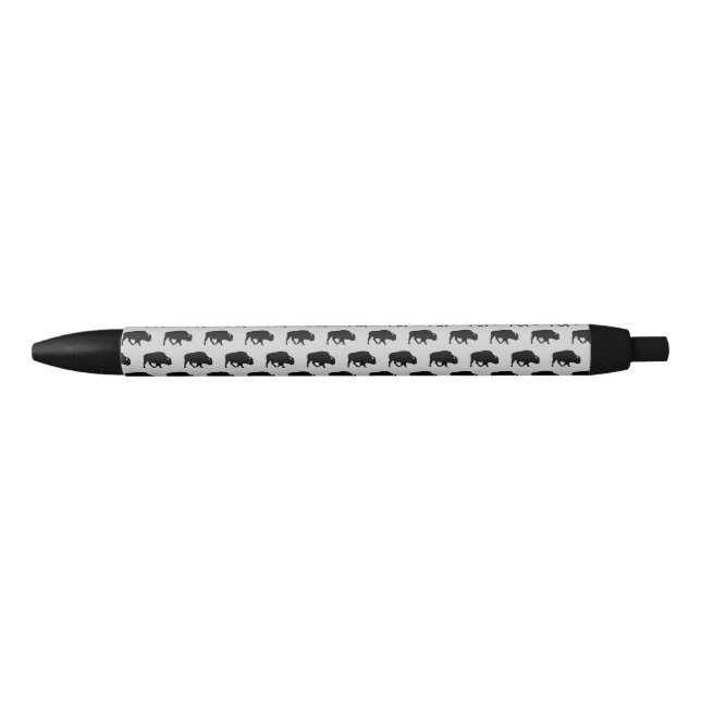 Caneta Preta Buffalo Pattern Silhouette Rustic (Frente)