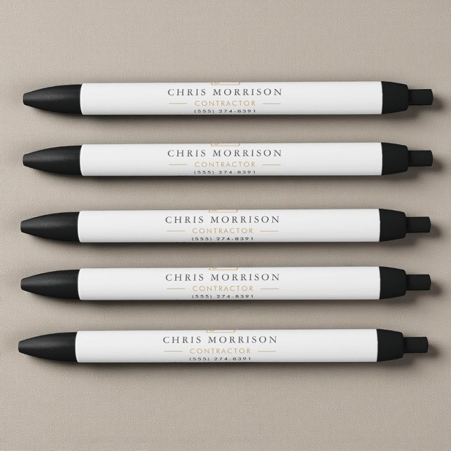 Caneta Preta Building Construction White Gold (Criador carregado)