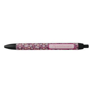 Caneta Preta Burgundy Floral