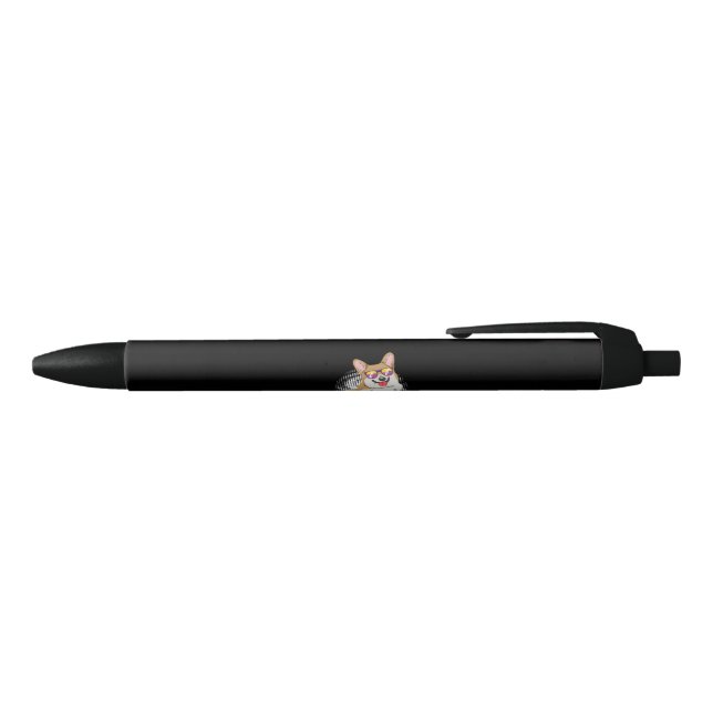 Caneta Preta Cachorro Corgi Galês (parte de cima)