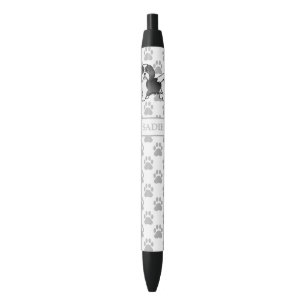 Caneta Preta Cachorro e Nome Cujo Cartoon É Branco E Negro