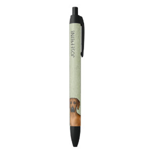 Caneta Preta Cachorro Marrom Fofo Rhodesian Ridgeback Com Nome