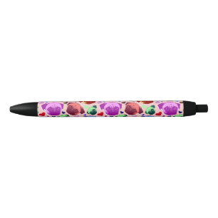 Caneta Preta Cachorro Pug Filhote PopArt Estilo Retro
