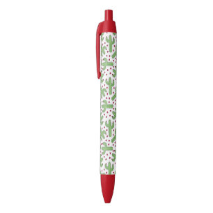 Caneta Preta Cacto ilustrado & teste padrão de flores