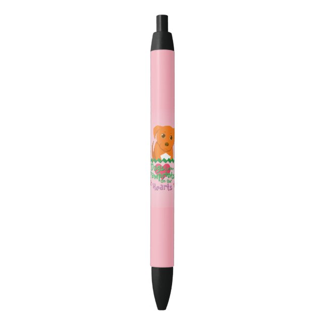 Caneta Preta Cães Deixam Pawprint (Frente Vertical)