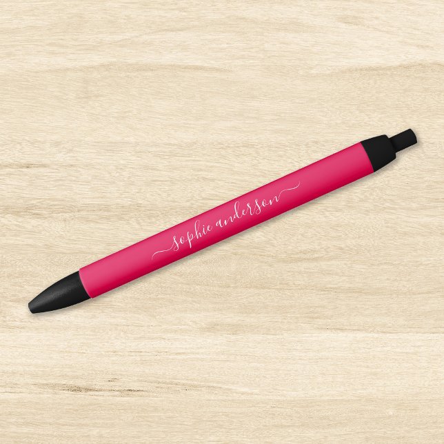 Caneta Preta Caligrafia de Cor Editável Personalizada (Criador carregado)