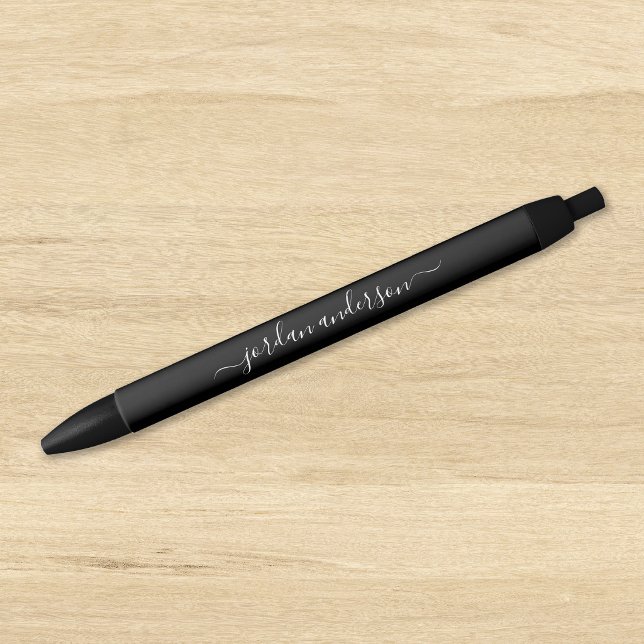 Caneta Preta Caligrafia de Cor Editável Personalizada (Criador carregado)