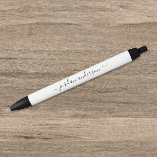 Caneta Preta Caligrafia de Cor Editável Personalizada