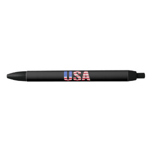 Caneta Preta Camiseta EUA Bandeira Americana Patriótica Homens