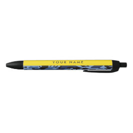 Caneta Preta Camuflagem Azul Marinho Personalize seu nome