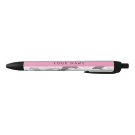 Caneta Preta Camuflagem Cinza de Neve de Inverno Personalize se