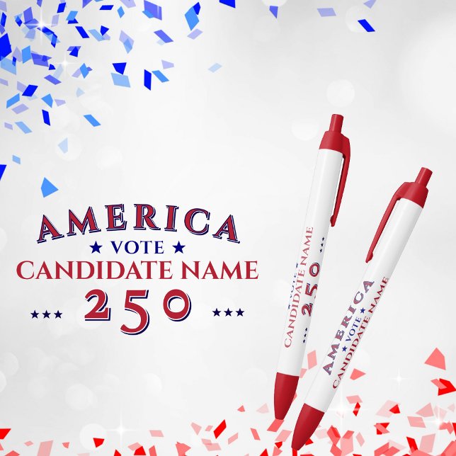 Caneta Preta Candidato à Campanha Eleitoral Política América 25 (America 250 Republican Red Political Election Campaign Candidate 
Pen Gift for Voters Volunteers)