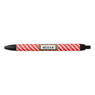 Caneta Preta Candy Cane de Natal