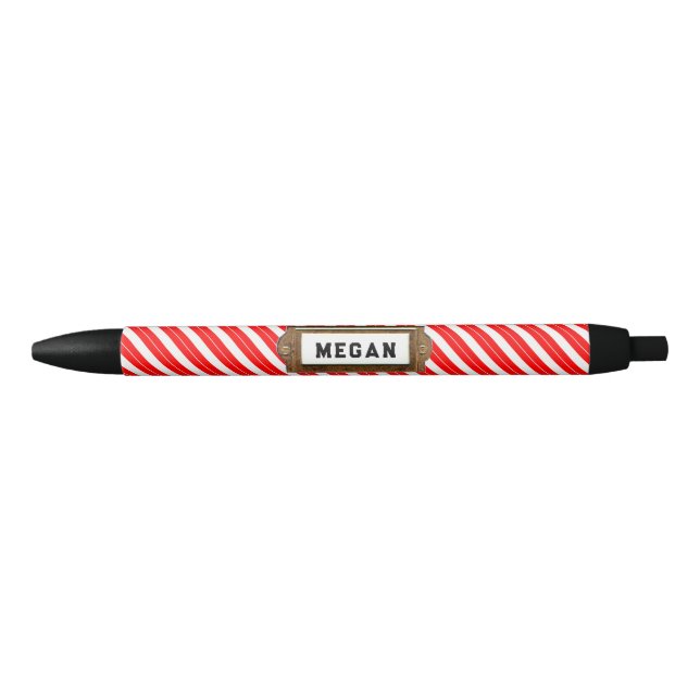 Caneta Preta Candy Cane de Natal (Frente)