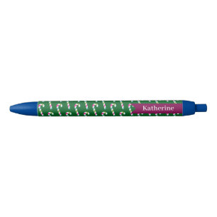 Caneta Preta Candy Cane Green de Natal