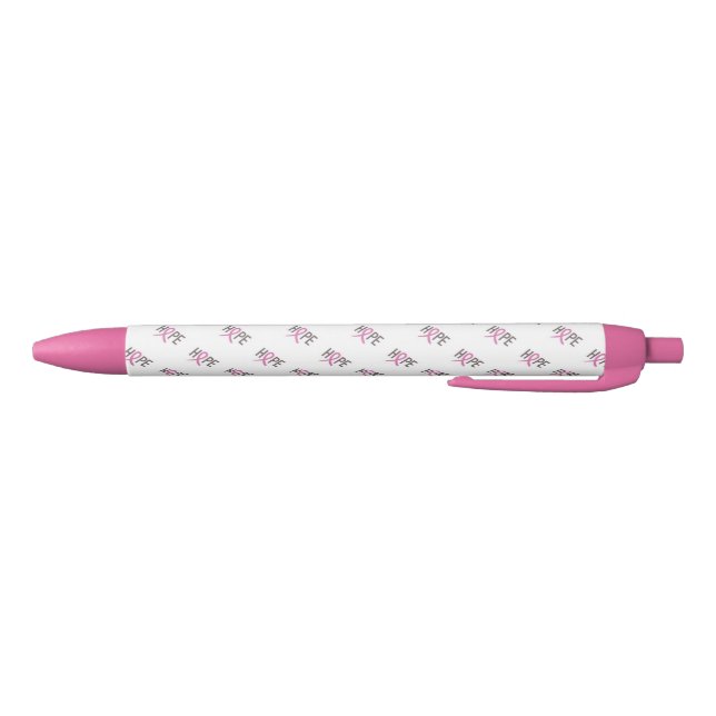 Caneta Preta Caneta/Esperança com Fita Rosa (Parte Inferior)