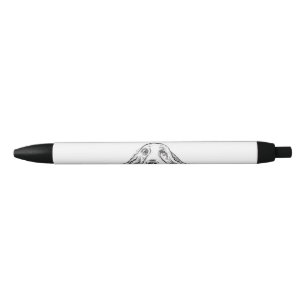 Caneta Preta cão-caçador preto branco-cachorrinho