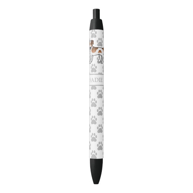 Caneta Preta Cão de Fazenda Dinamarquês-Sueco Marrom e Branco & (Frente Vertical)