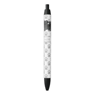 Caneta Preta Cão e nome do desenho animado branco tibetano negr