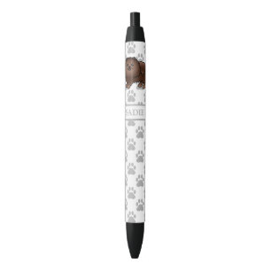 Caneta Preta Cão e nome do desenho animado marrom-pomeraniano