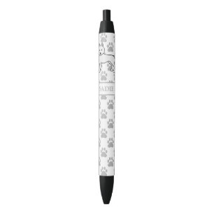 Caneta Preta Cão e nome do desenho animado siberiano branco