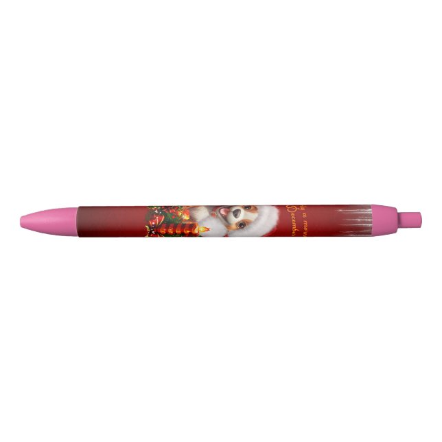 Caneta Preta Cãozinho engraçado (Frente)