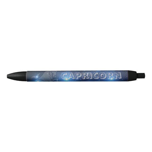 Caneta Preta Capricórnio transparente (Frente)
