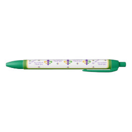 Caneta Preta Carnaval NAME Verde Dourado Roxo Fleur de Lis