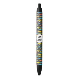 Caneta Preta Carros de Raça Multicolores em Preto Personalizado