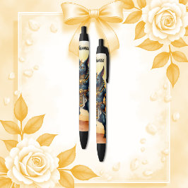 Caneta Preta Cartoon Anubis - Deus Egípcio do Pós-Vida