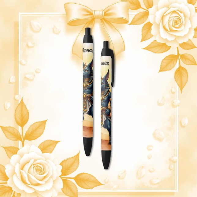 Caneta Preta Cartoon Anubis - Deus Egípcio do Pós-Vida (Criador carregado)