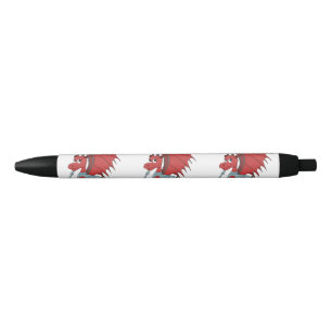 Caneta Preta Cartoon Red Dragon