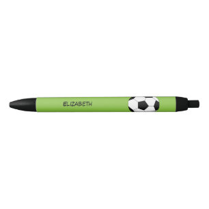 Caneta Preta Cartoon Soccer Ball   Adicione seu nome