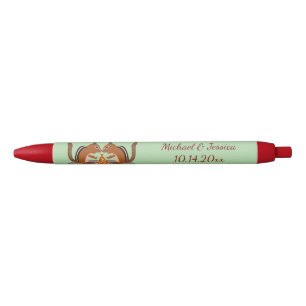 Caneta Preta Casamento outono Chipmunks Bonitos Personalizado