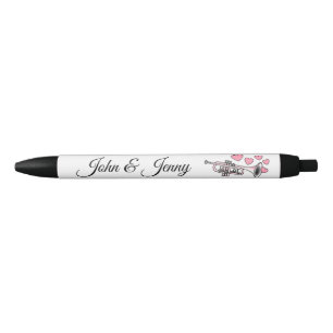 Caneta Preta Casamento Personalizado De Músico De Trompete Favo