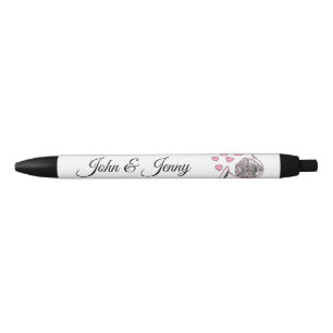 Caneta Preta Casamento Personalizado do Músico do Corno Francês