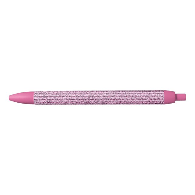 Caneta Preta Casual Pink Corduroy Stripe Pattern (Frente)