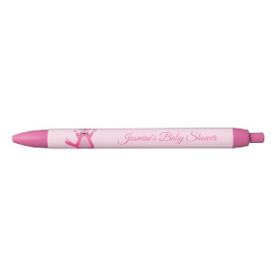 Caneta Preta Chá de fraldas Personalizado De Raposa Rosa bonito