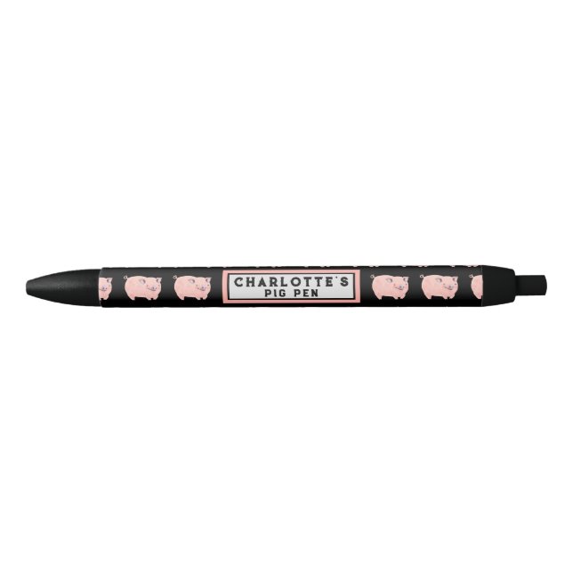 Caneta Preta Chavão de Porco Engraçado (Frente)