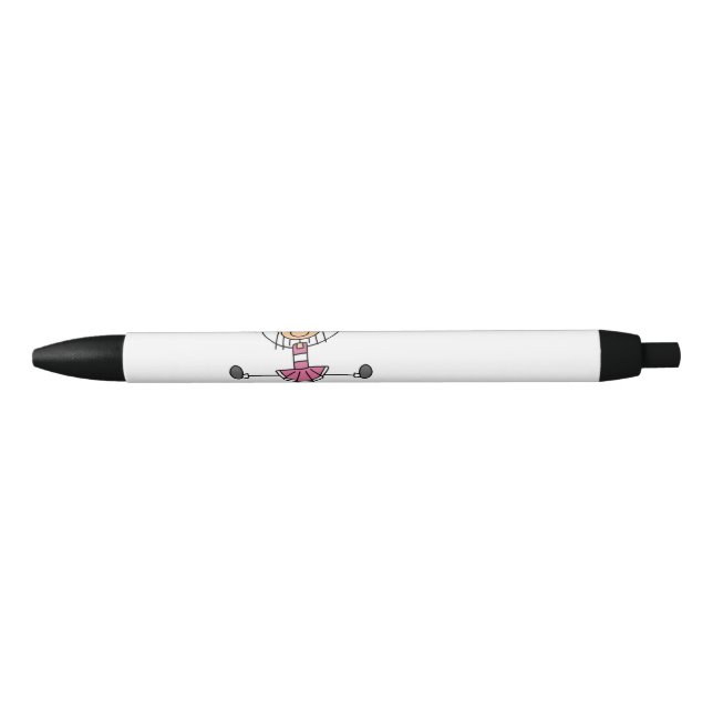 Caneta Preta Cheerleader Rosa (Frente)