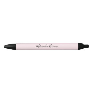 Caneta Preta Chic Clássico Minúsculo Elegante Blush Rosa