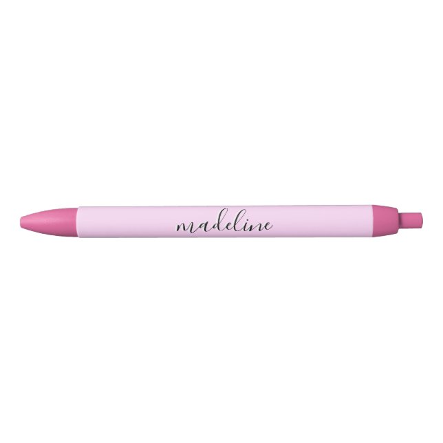 Caneta Preta Chic Pink Lace Calliographic name (Frente)